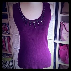 Ruby Rd. Purple Sleeveless Top Size Medium